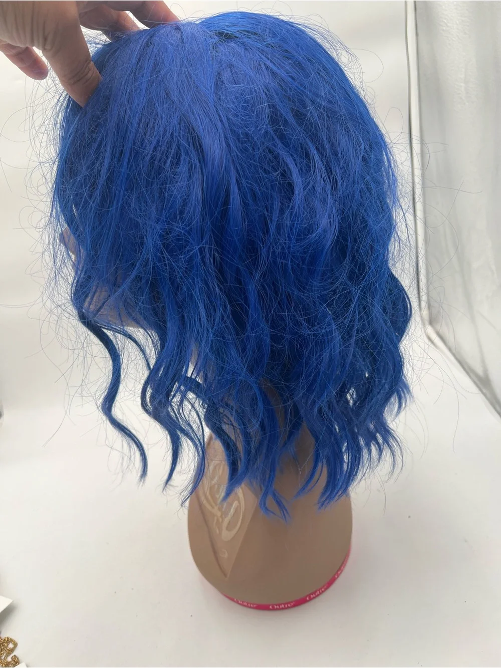 NWOT Blue Wavy Synthetic Wig with Bangs Women's Short Cosplay Costume Wig